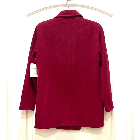 Marvin Richards Peacoat Petite Coat Jacket Wool Red Black Buttons Never Worn - Picture 2 of 7